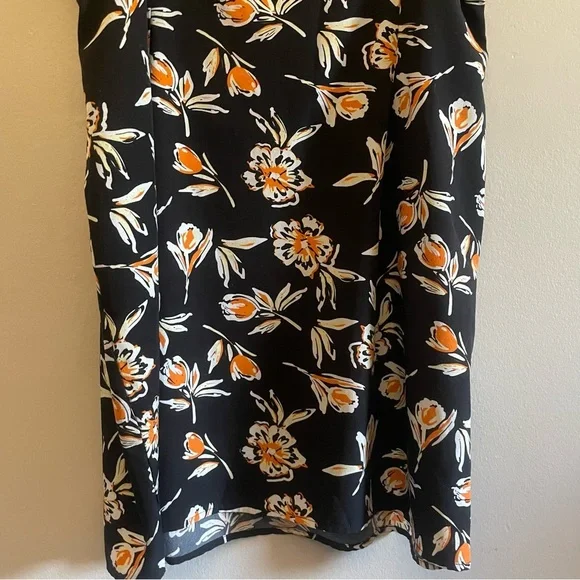 4/$20➡️ Black Spaghetti Strap V-Neck Mini Dress Orange Floral Design – Size 2X - Picture 10 of 12